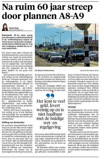 Na 60 jaar streep door plannen A8-A9